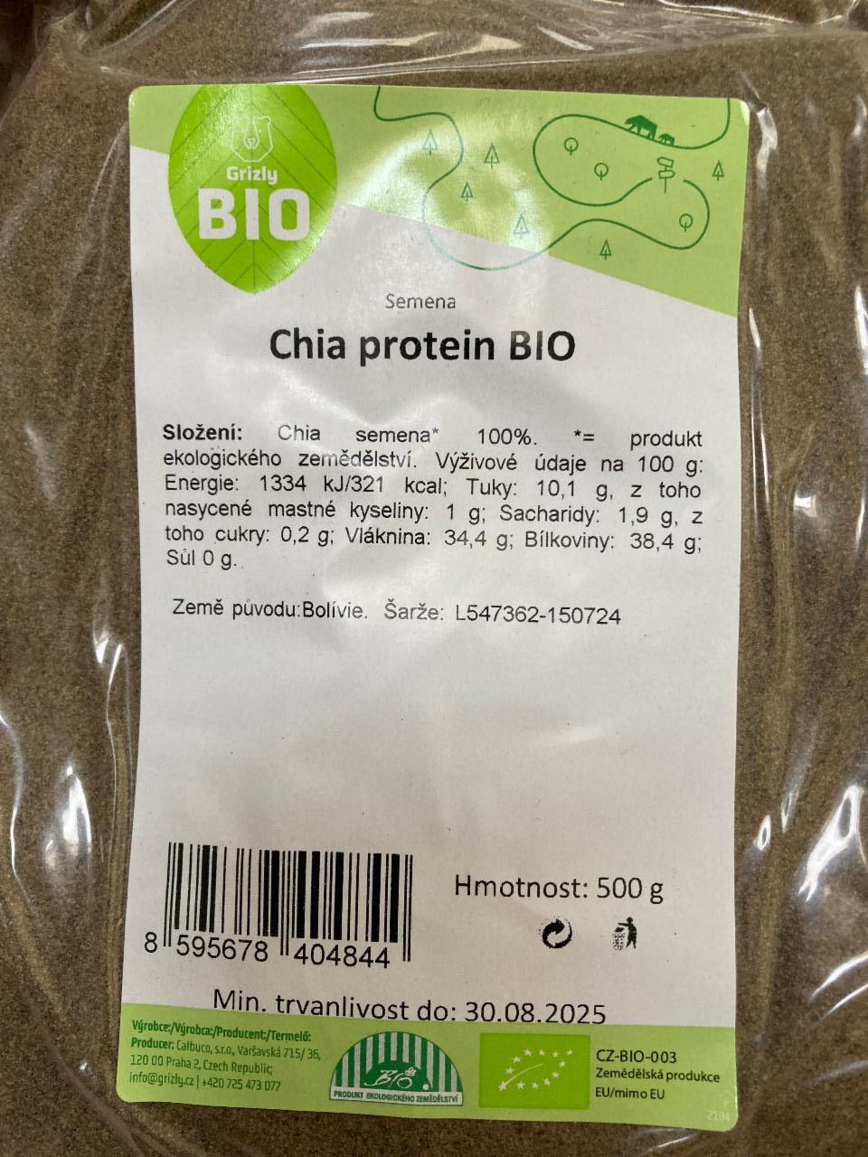 Fotografie - Chia protein Bio Grizly