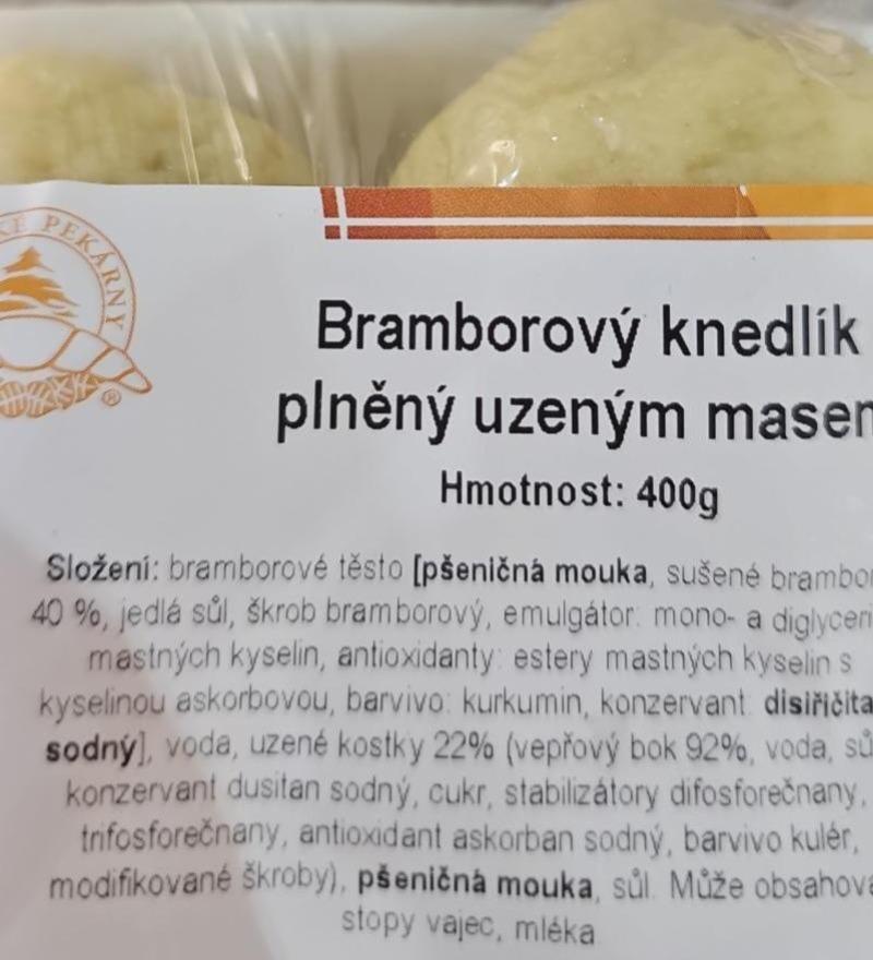 Fotografie - Bramborový knedlík plněný uzeným masem Pekárna Lípa