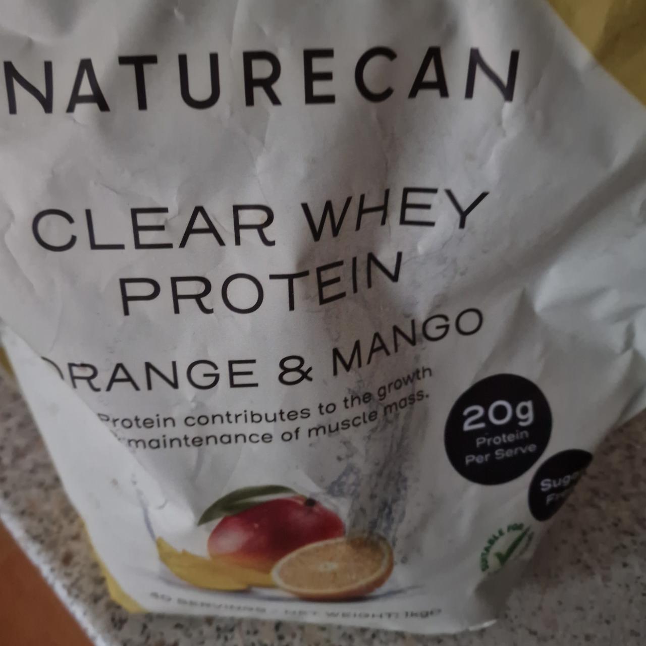 Fotografie - Clear whey protein orange & mango Naturecan