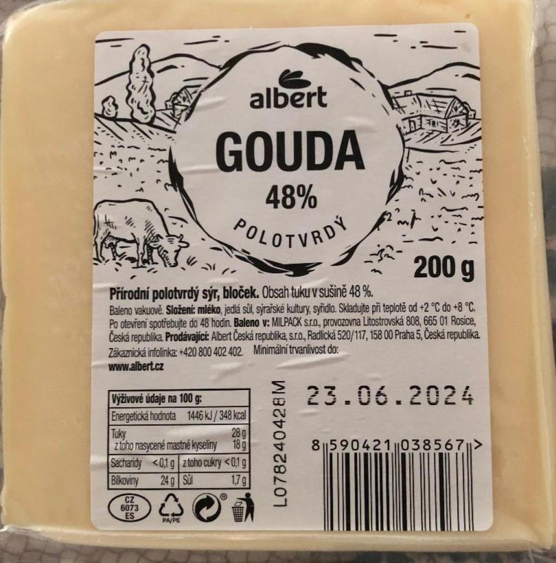 Fotografie - Gouda 48% polotvrdý Albert