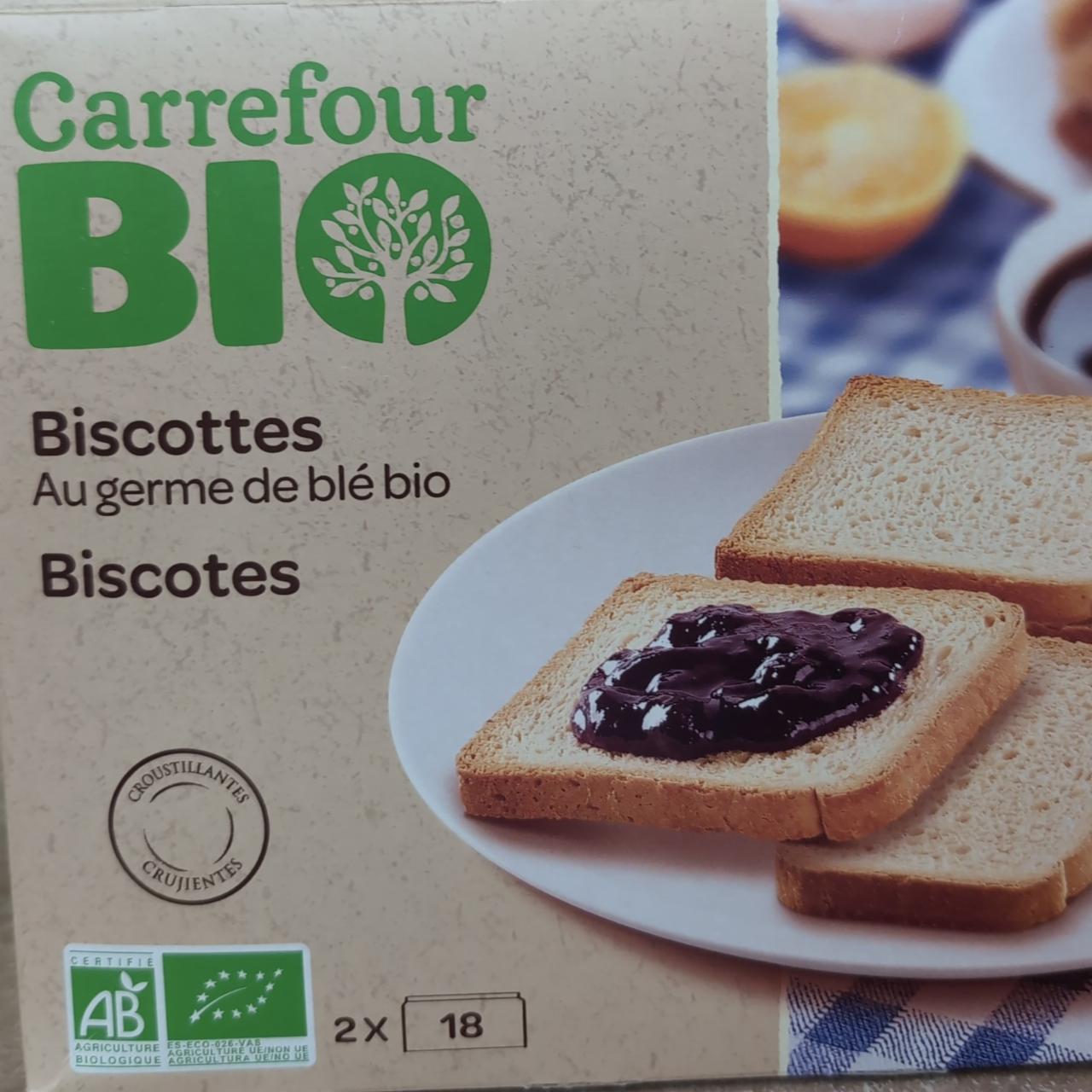 Fotografie - Biscottes au germe de blé bio Carrefour Bio