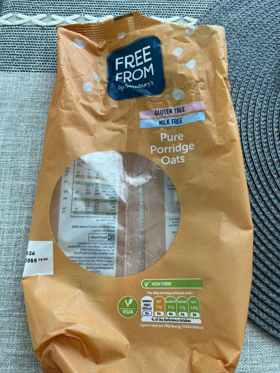 Fotografie - Pure Porridge Oats Free From by Sainsbury's