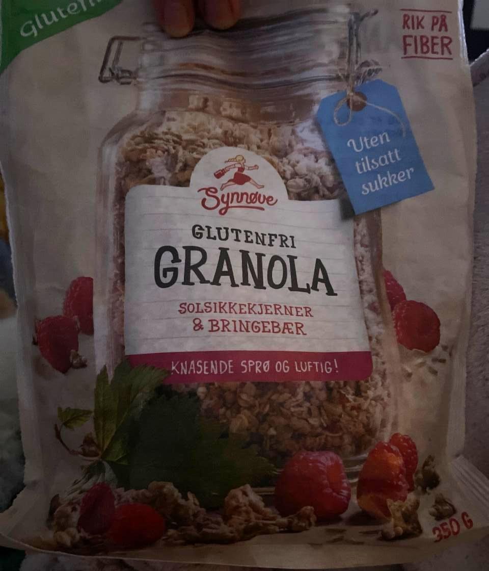 Fotografie - Granola glutenfri solsikkekjerner & bringebær Synnøve