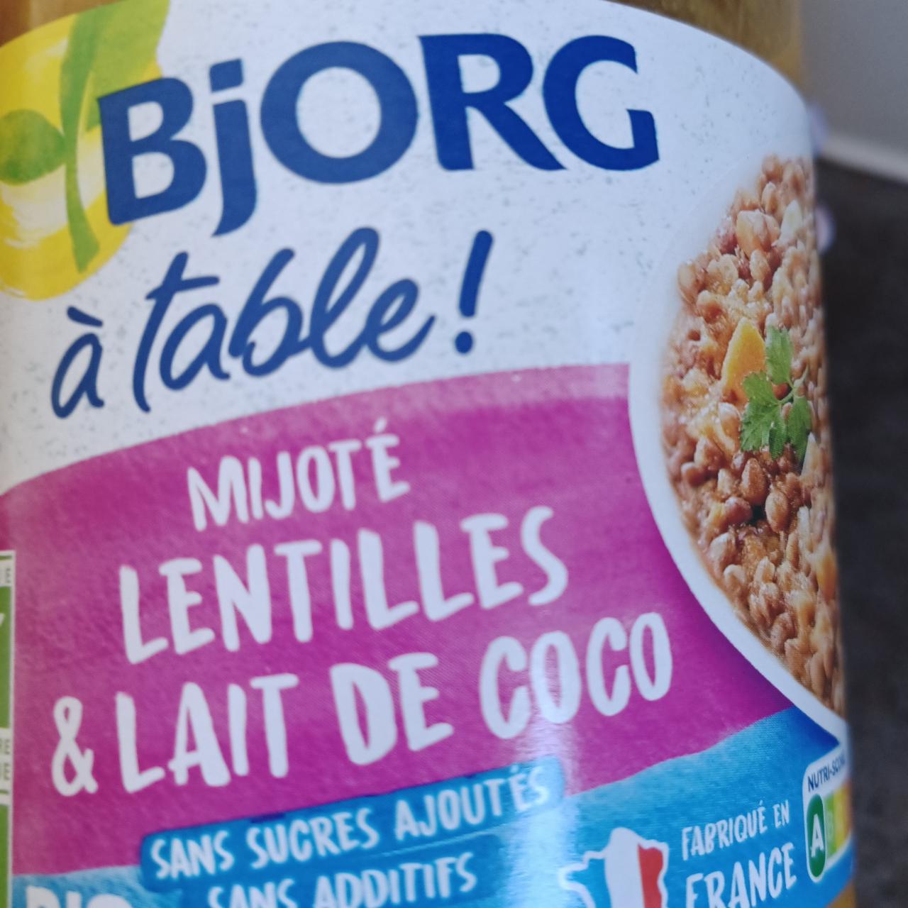 Fotografie - Mijoté Lentilles & Lait de Coco Bjorg