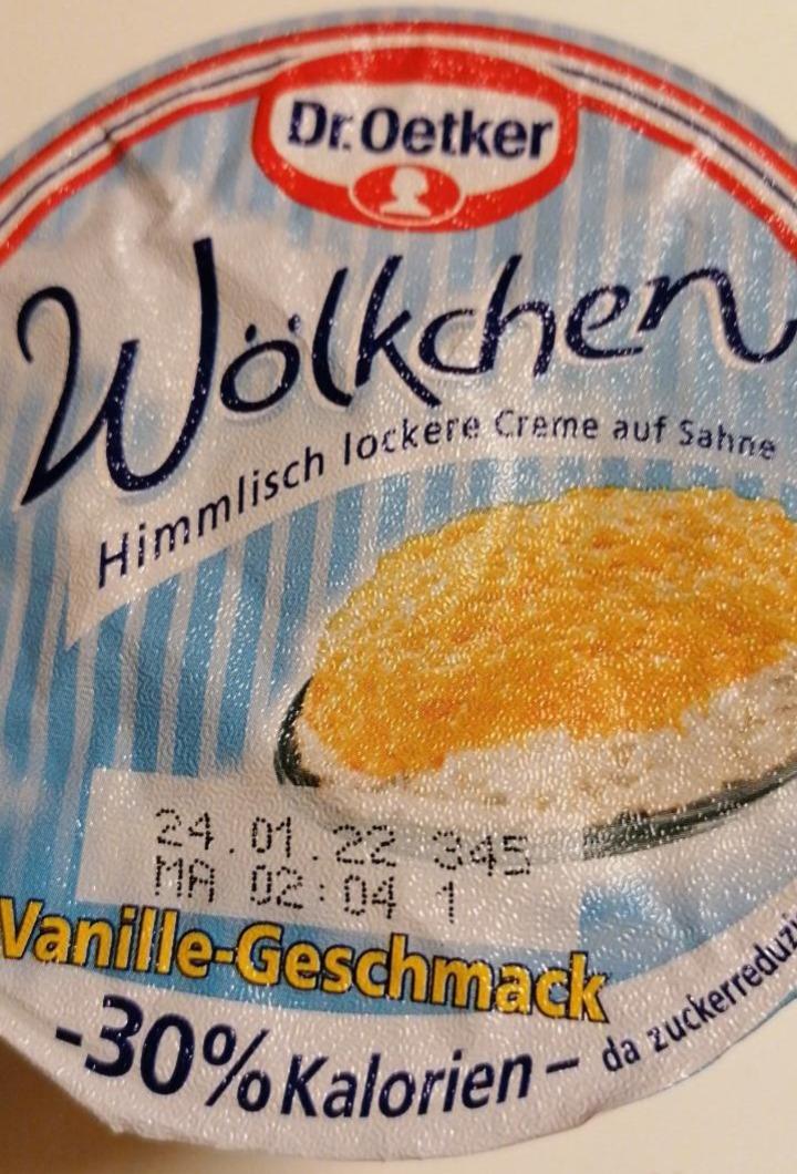 Fotografie - Wölkchen Creme auf Sahne Vanille-Geschmack -30% Kalorien Dr.Oetker