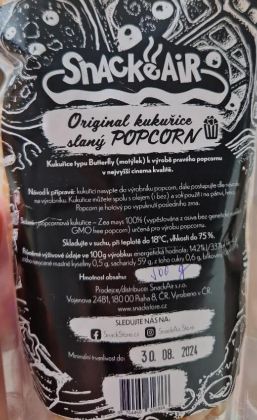 Fotografie - Original kukuřice slaný popcorn SnackAir