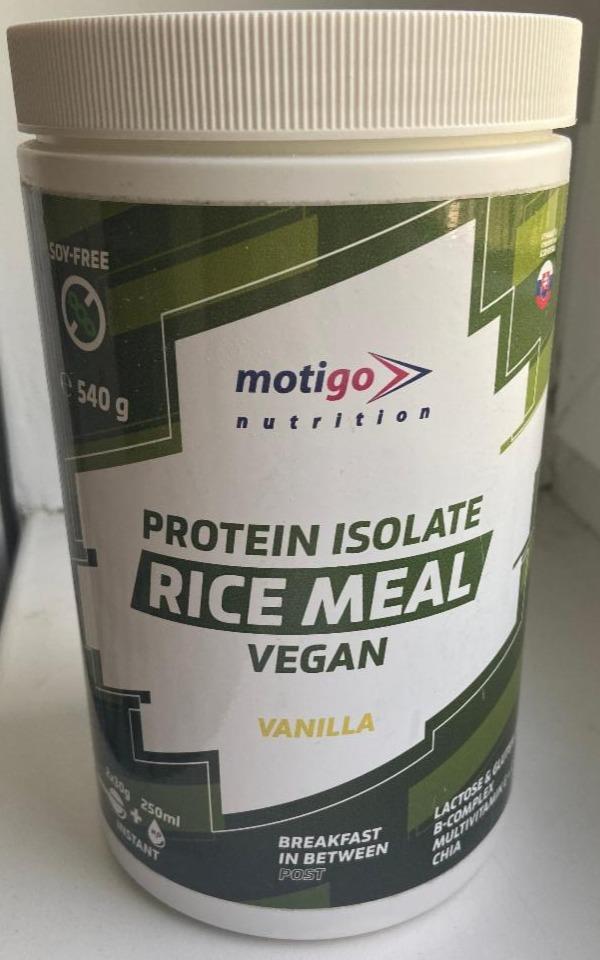 Fotografie - Protein Isolate Rice Meal Vegan Vanilla Motigo Nutrition