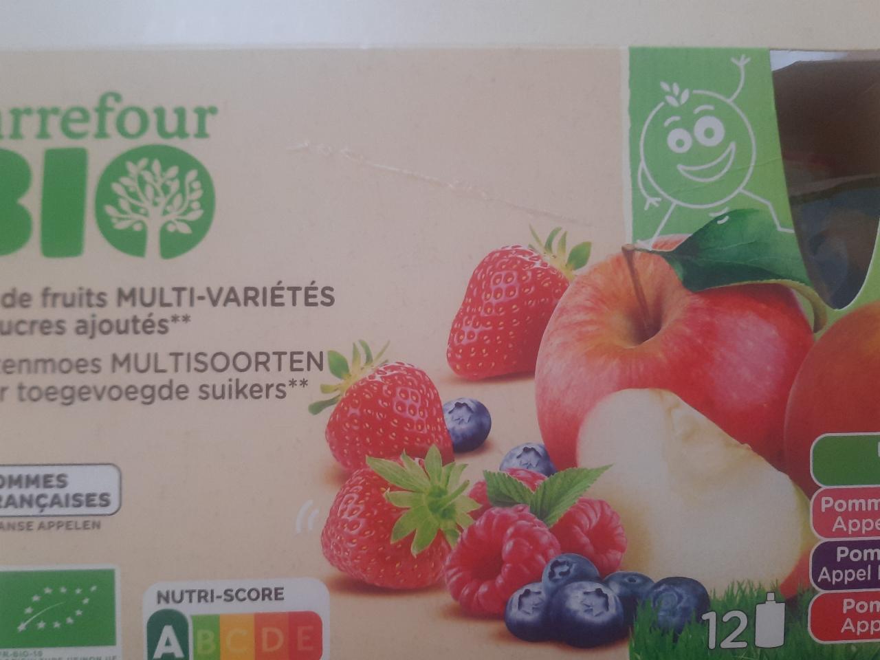 Fotografie - Carrefour Bio: Purée de fruits pomme myrtille