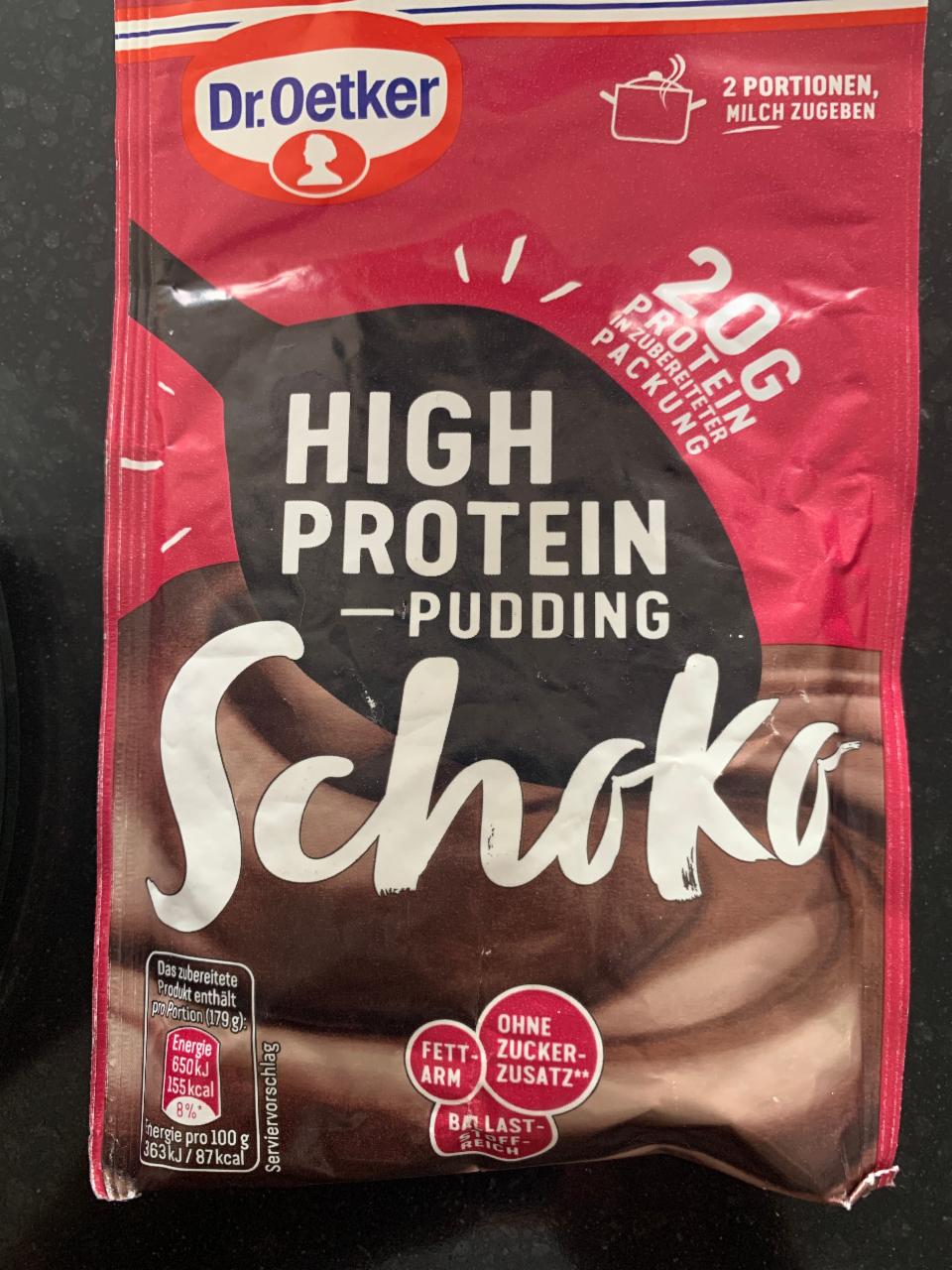 Fotografie - High protein pudding schoko Dr.Oetker