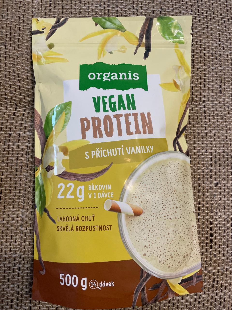 Fotografie - Vegan protein s příchutí vanilky Organis