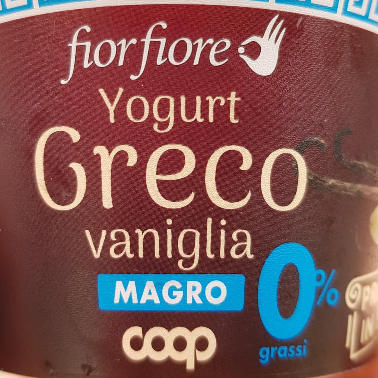 Fotografie - Yogurt greco vaniglia 0% magro Coop