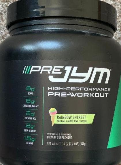 Fotografie - pre-workout Rainbow Sherbet preJYM