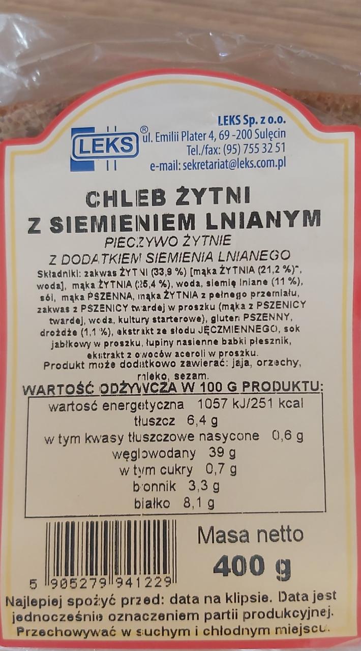 Fotografie - Chleb Žytni z siemieniem lnianym Leks