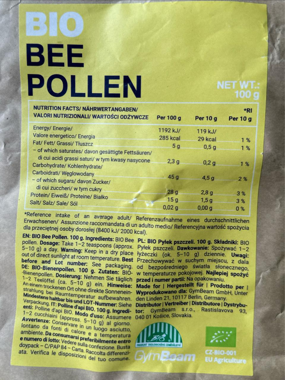 Fotografie - Bio bee pollen GymBeam