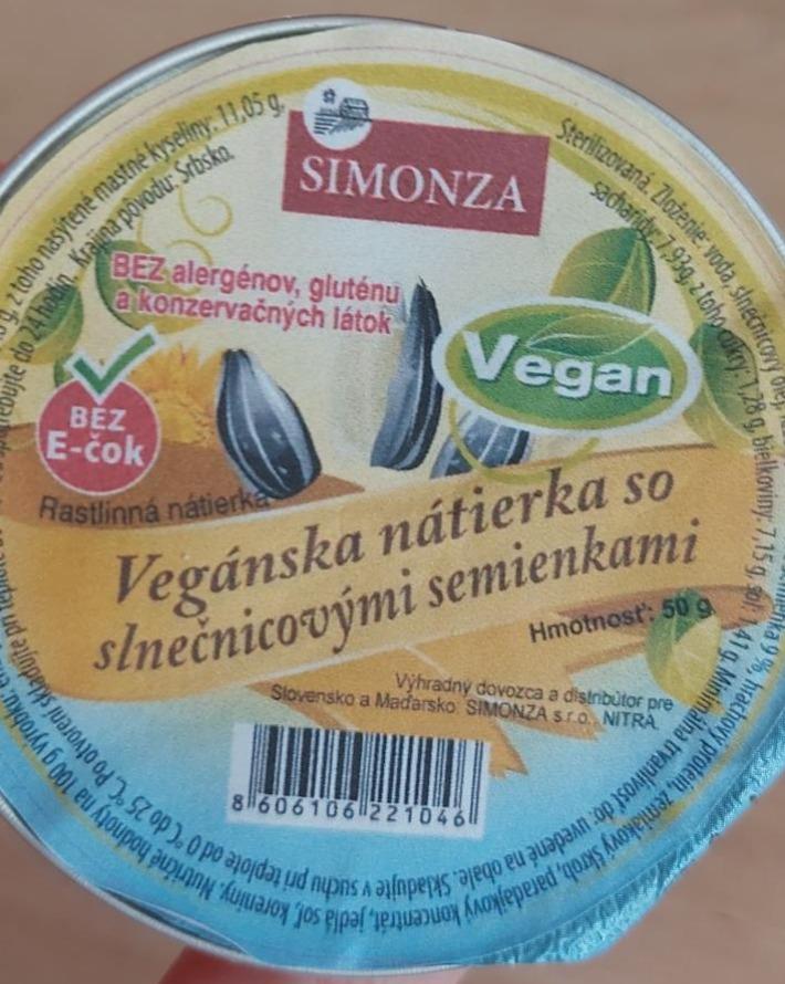 Fotografie - Vegánska nátierka so slnečnicovými semienkami Simonza