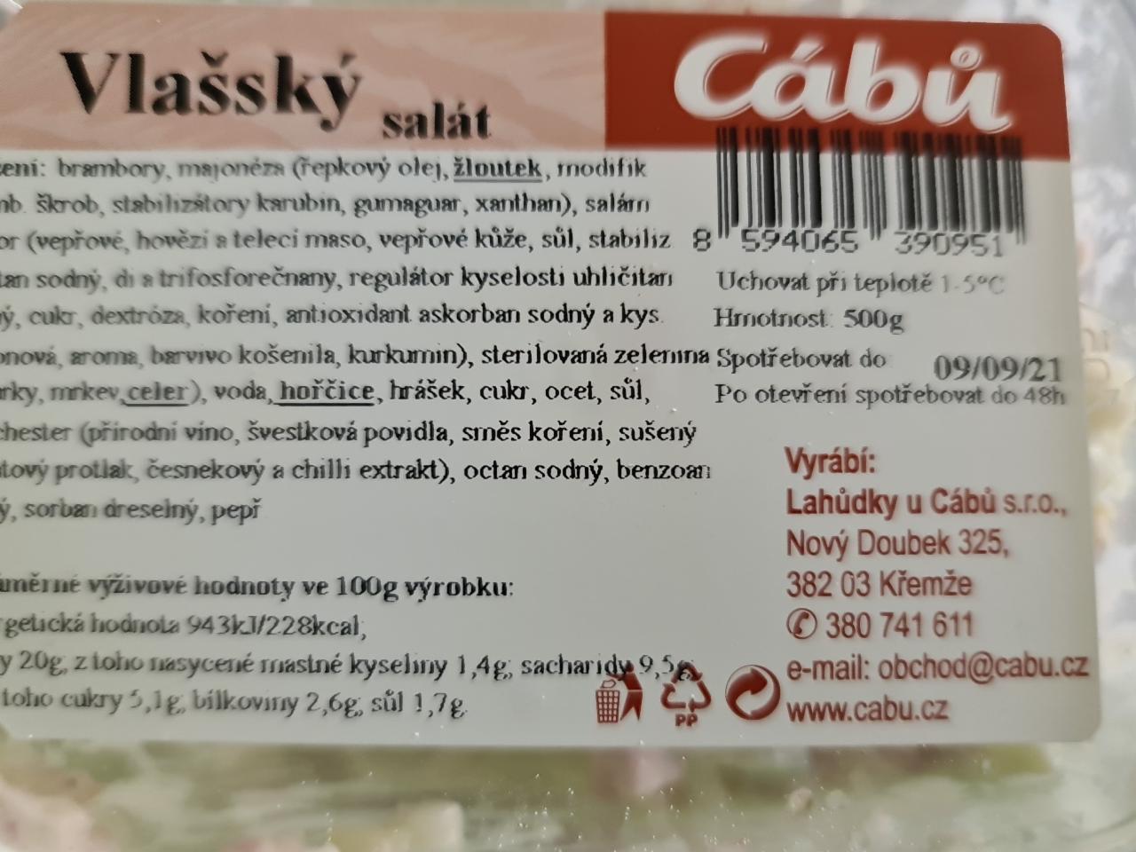 Fotografie - Vlašský salát Cábů