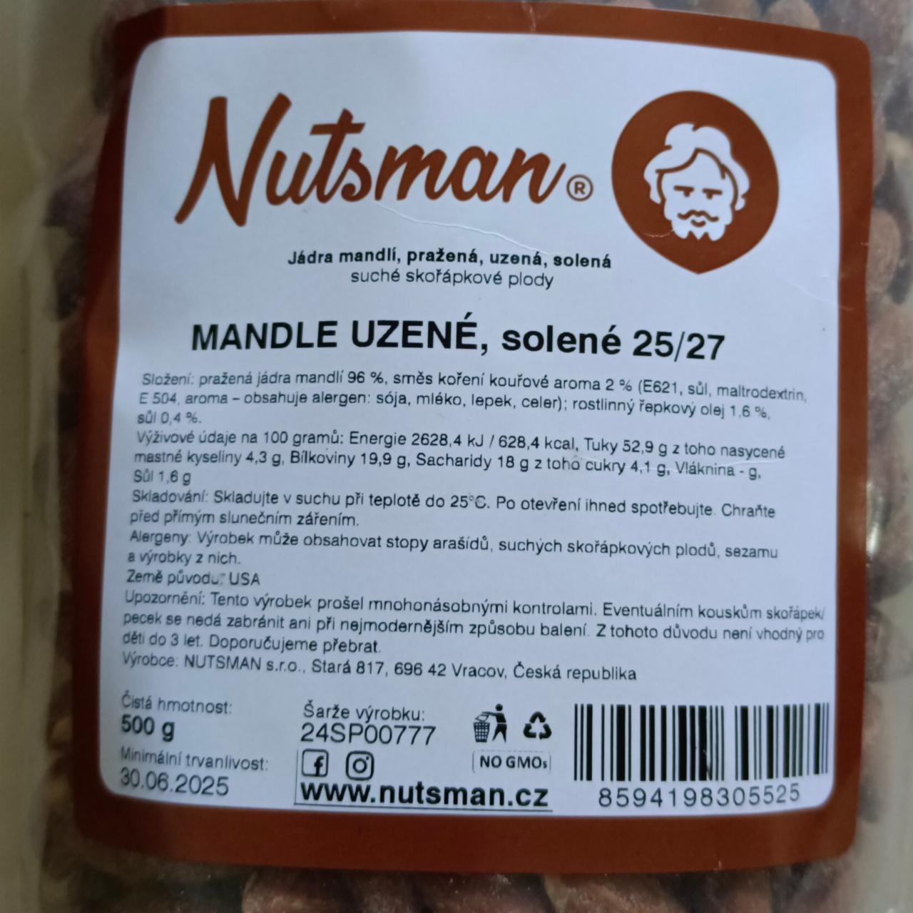 Fotografie - Mandle uzené, solené Nutsman