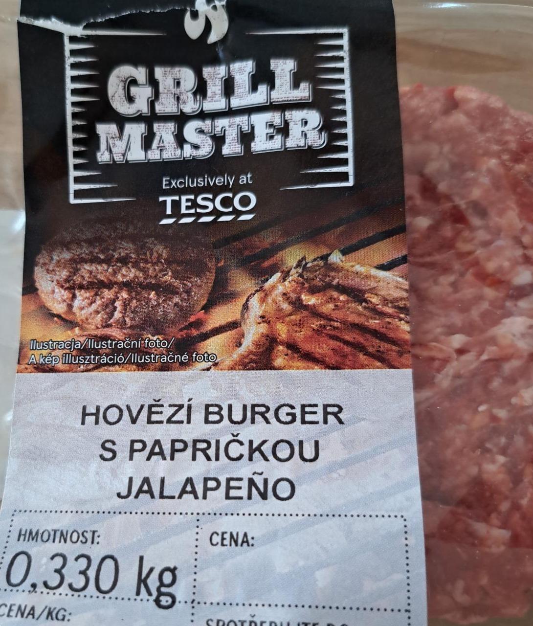 Fotografie - Hovězí Burger s papričkou Jalapeňo Grill master Tesco