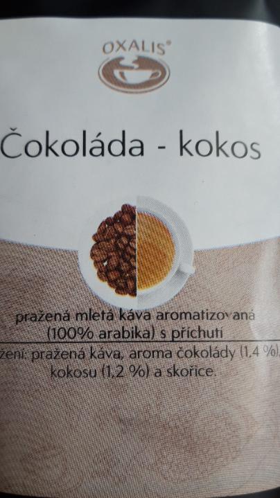 Fotografie - Čokoláda - kokos pražená mletá káva aromatizovaná (100% arabika) s příchutí Oxalis