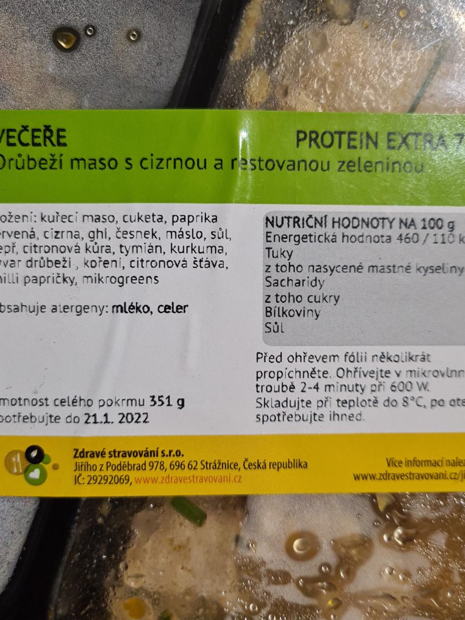 Fotografie - Drůbeží maso s cizrnou a restovanou zeleninou Protein extra Zdravé stravování