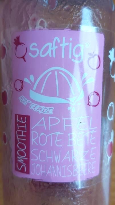 Fotografie - Smoothie apfel rote bete schwarze johannisbeere Saftig