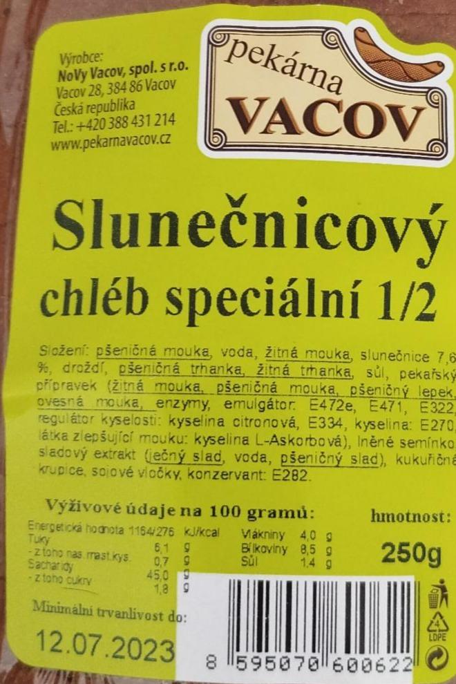 Fotografie - Slunečnicový chléb speciální Pekárna Vacov