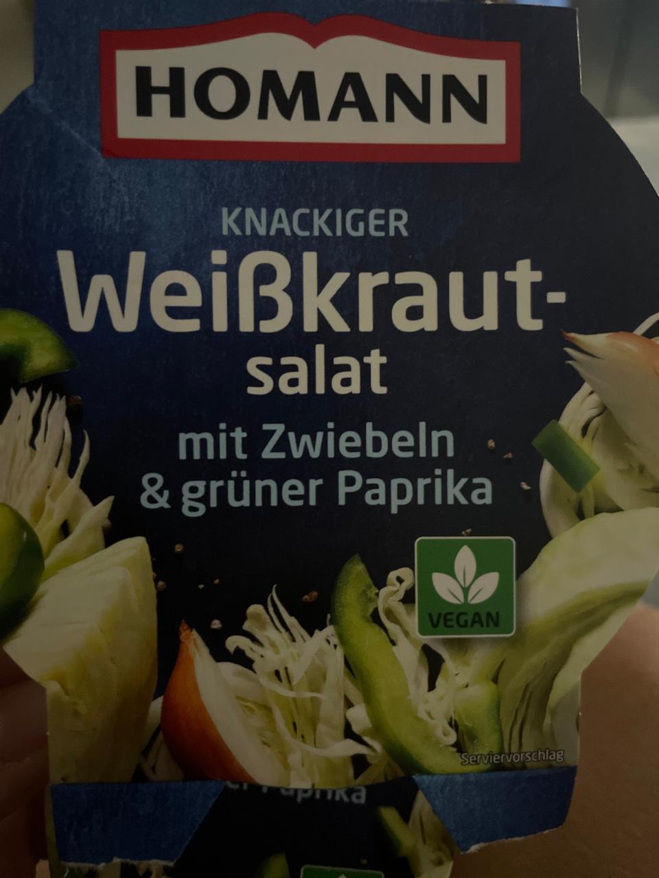 Fotografie - Weißkrautsalat mit Zwiebeln & grüner Paprika Homann