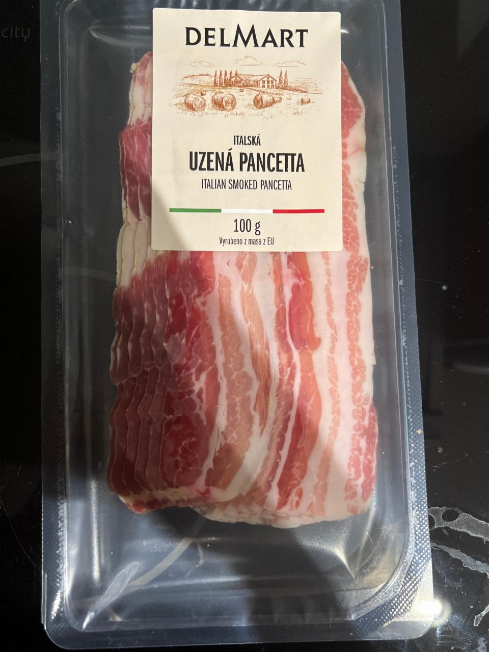 Fotografie - Italská uzená pancetta plátkovaná Delmart