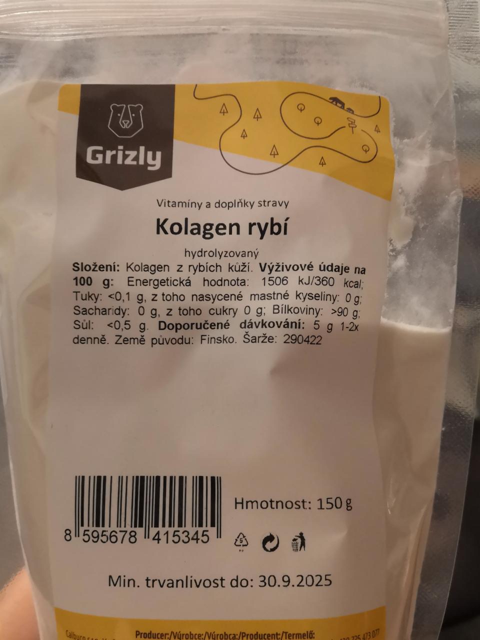 Fotografie - Kolagen rybí hydrolyzovaný Grizly