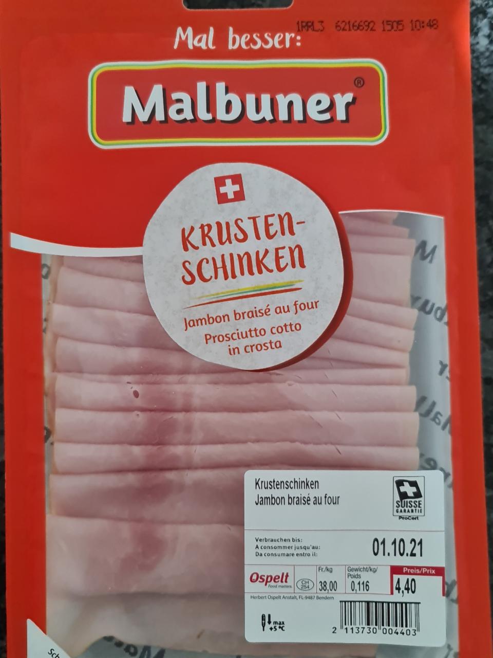 Fotografie - Krustenschinken Malbuner