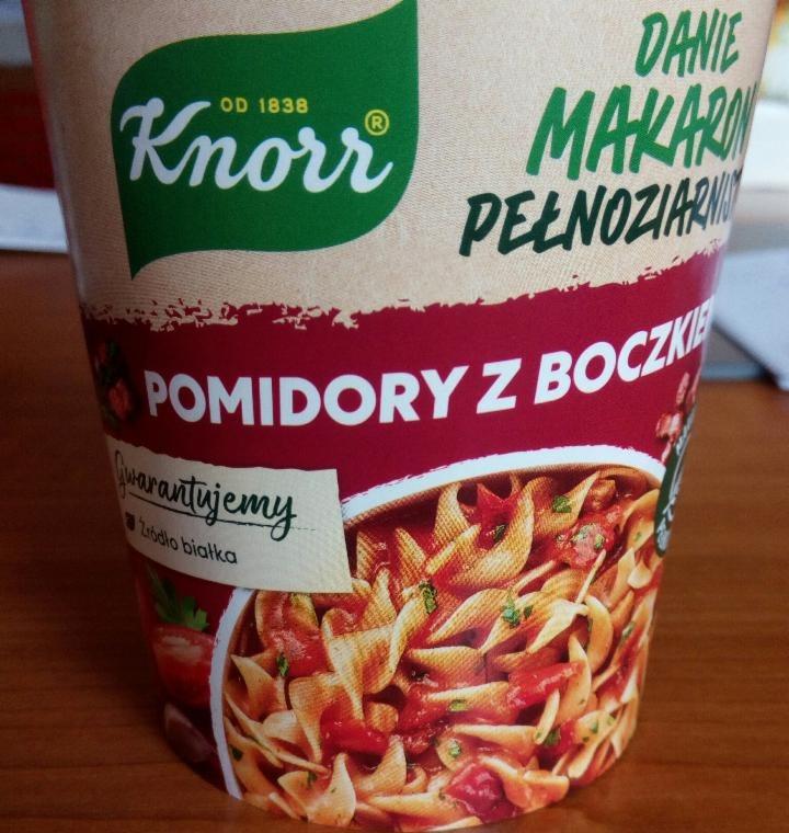 Fotografie - Danie makaron pełnoziarnisty pomidory z boczkiem Knorr