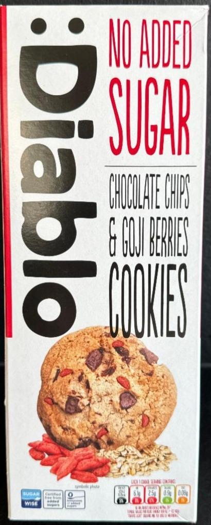 Fotografie - No Added Sugar Chocolate Chip & Goji Berry Cookies Diablo