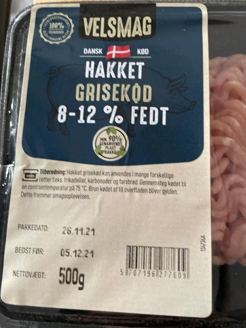 Fotografie - Hakket oksekød 8-12% fedt Velsmag