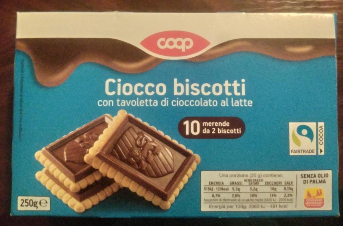 Fotografie - Ciocco biscotti con tavoletta di cioccolato al latte Coop