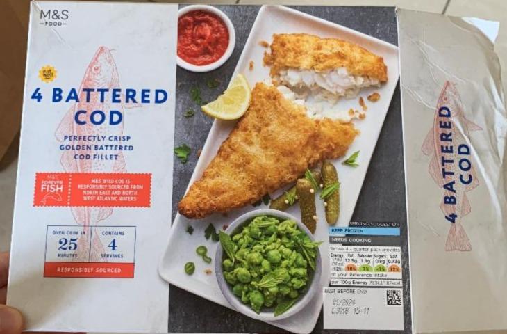 Fotografie - 4 Battered cod M&S Food