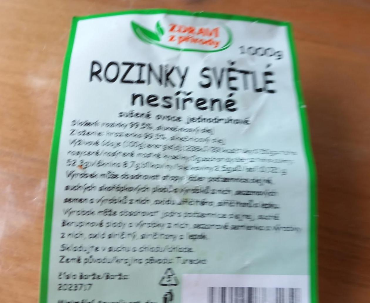 Fotografie - Rozinky světlé nesířené Zdraví z přírody