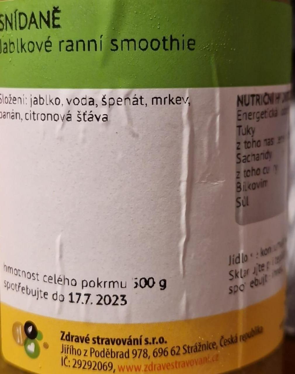 Fotografie - Jablkové ranní smoothie Zdravé stravování