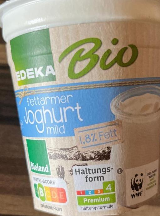 Fotografie - Bio fettarmer joghurt mild 1,8% fett Edeka