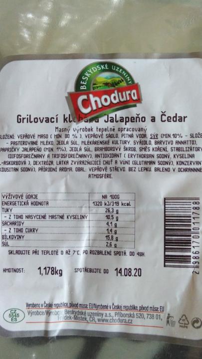 Fotografie - Grilovaci klobása jalapeňo a čedar Chodura