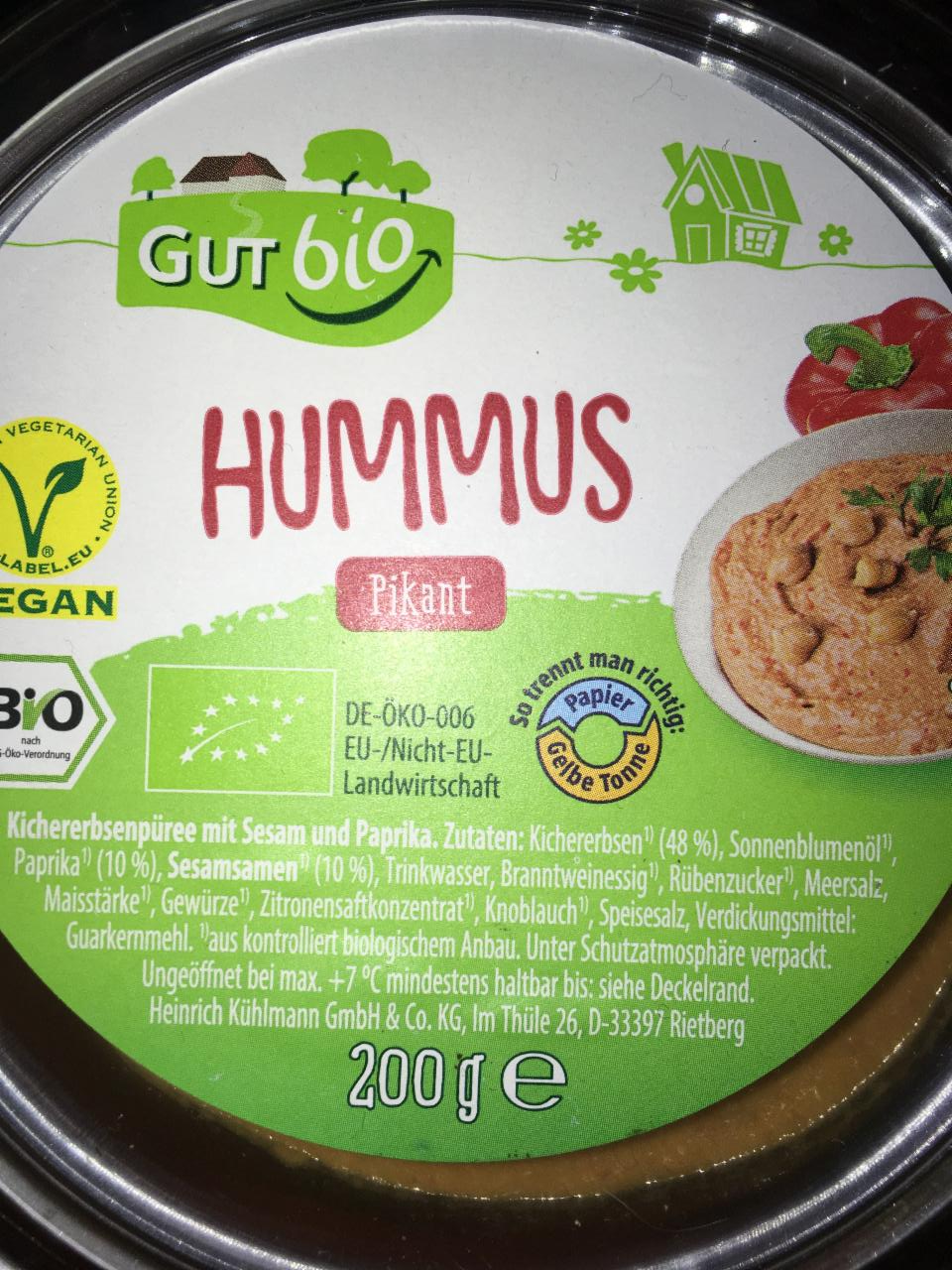 Fotografie - Hummus pikant GutBio