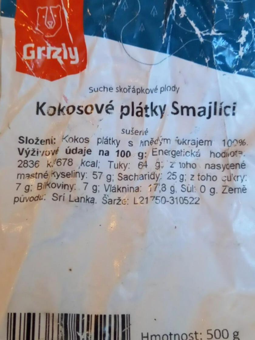 Fotografie - Kokosové plátky Smajlíci Grizly