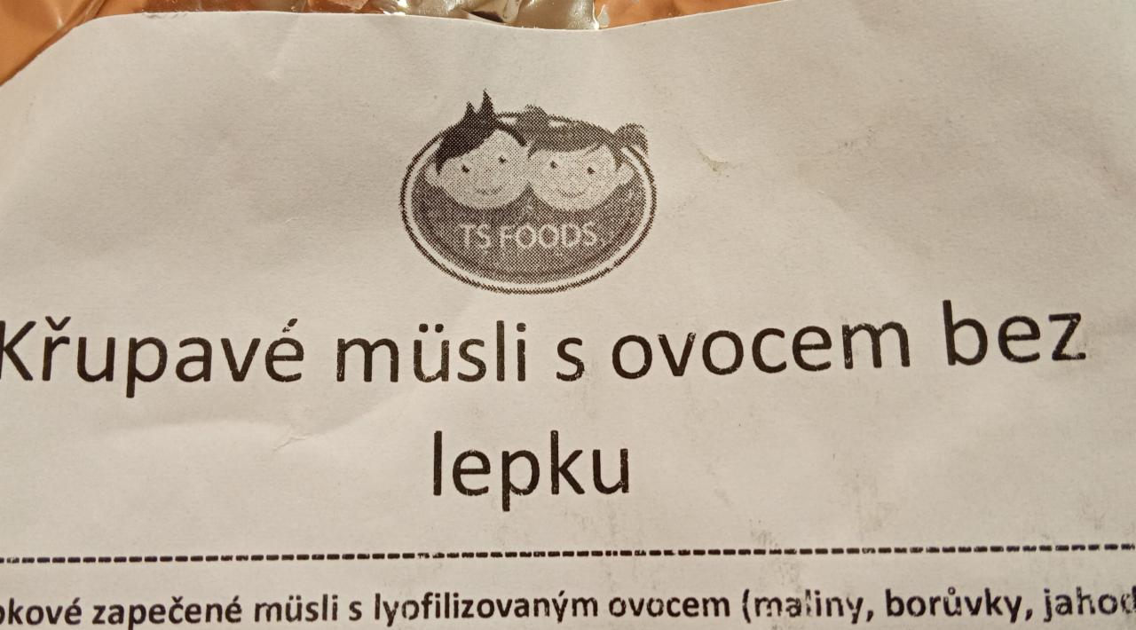 Fotografie - Křupavé müsli s ovocem bez lepku TS Foods