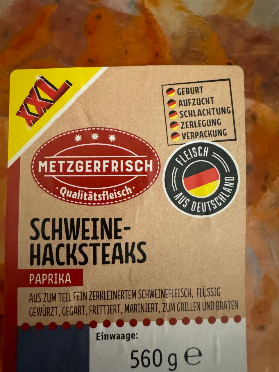 Fotografie - Schweine-hacksteaks paprika Metzgerfrisch