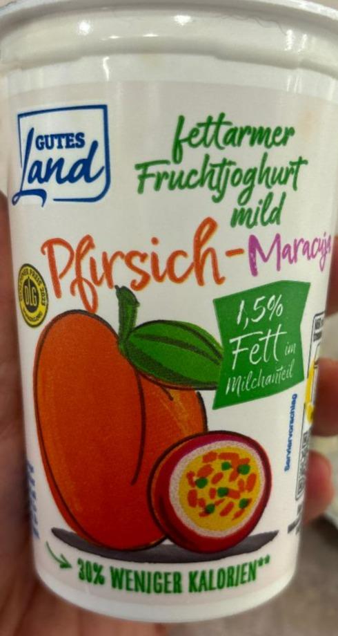 Fotografie - Fettarmer Fruchtjoghurt Pfirsich Maracuja Gutes Land