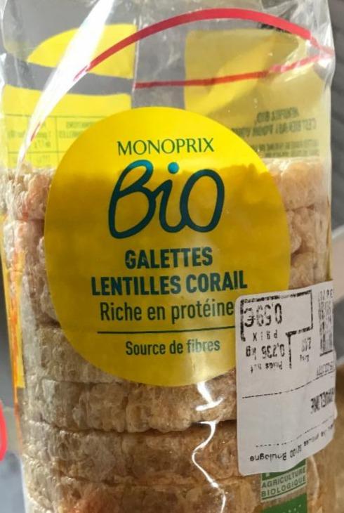 Fotografie - galettes bio lentilles corail monoprix