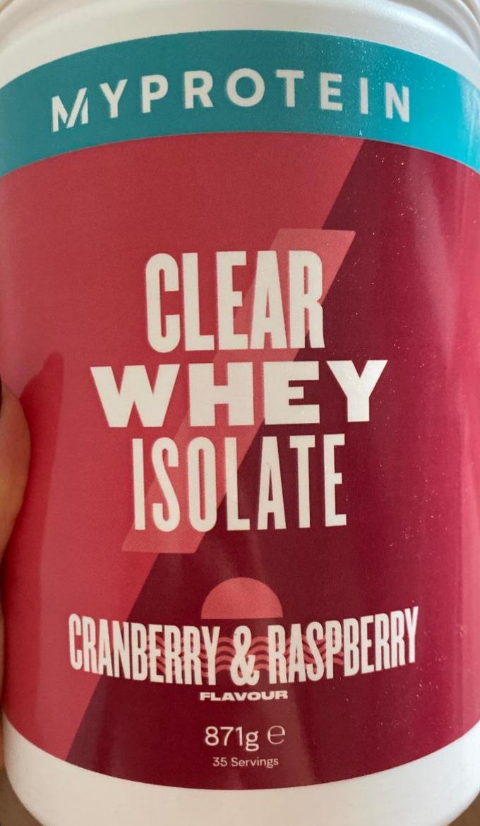 Fotografie - Clear whey isolate Cranberry & Raspberry Myprotein