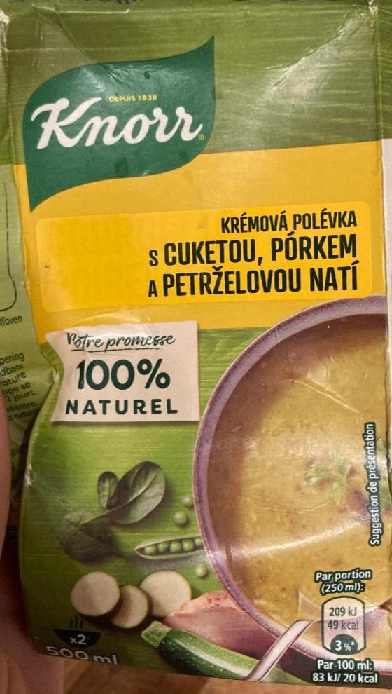 Fotografie - Krémová polévka s cuketou, pórkem a petrželovou natí Knorr