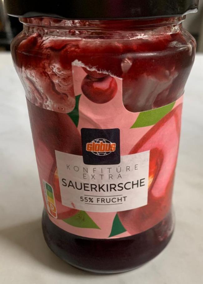 Fotografie - Konfitüre extra Sauerkirsche 55% frucht Globus