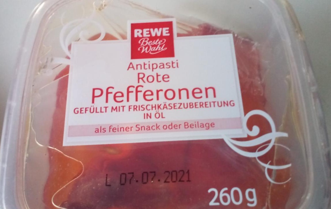 Fotografie - Rote Pfefferonen in Öl REWE Beste Wahl