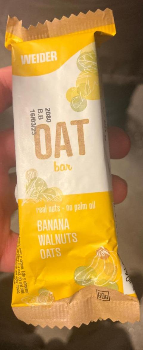 Fotografie - Oat bar Banana Walnut Oat no palm oil Weider